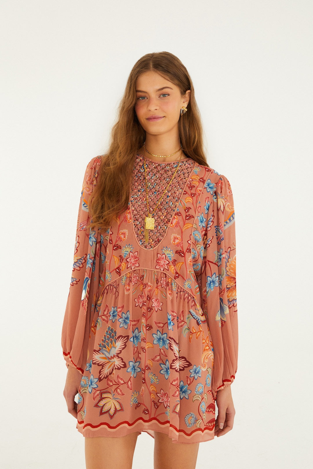 orange boho dress FARM Rio Boho Dress in Mocha XS