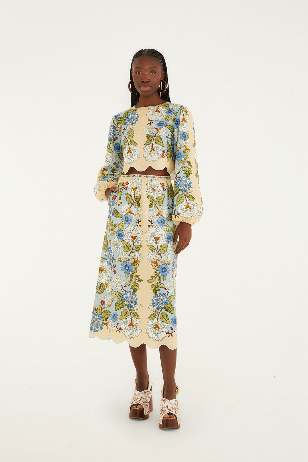 GARDEN SCARF LS BLOUSE