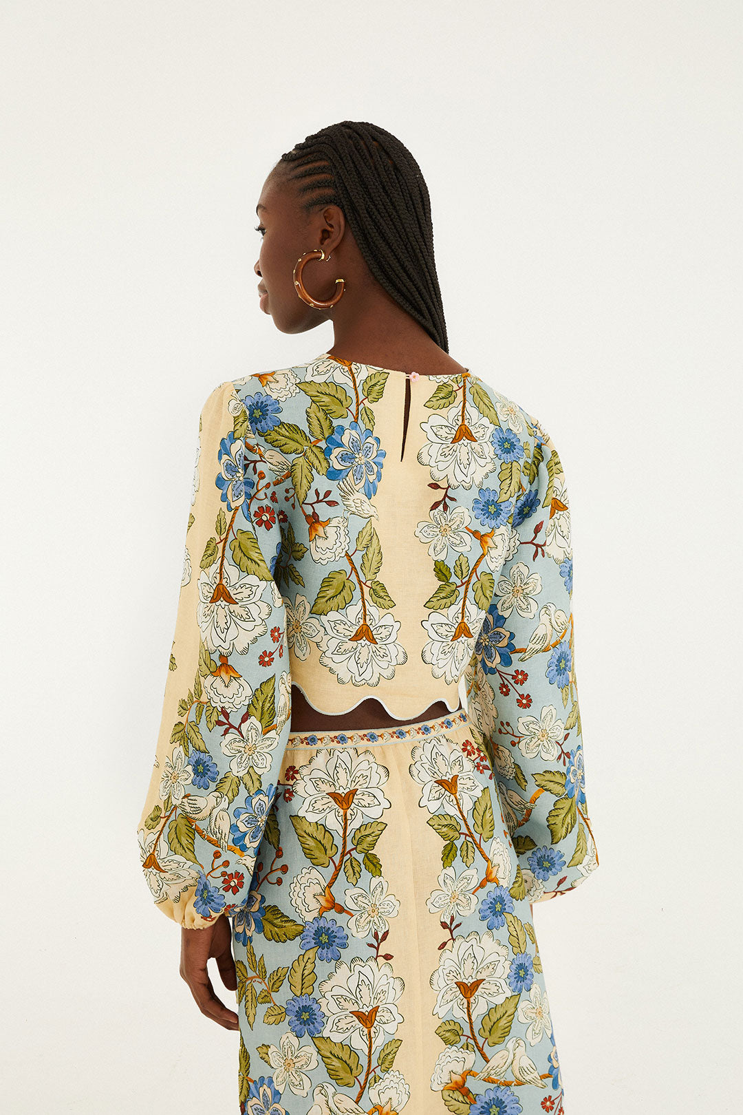 GARDEN SCARF LS BLOUSE