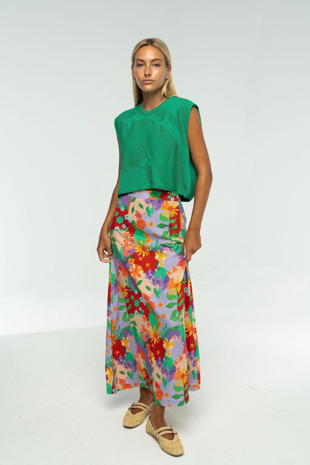 Laura Sleeveless Sweater- Emerald Green