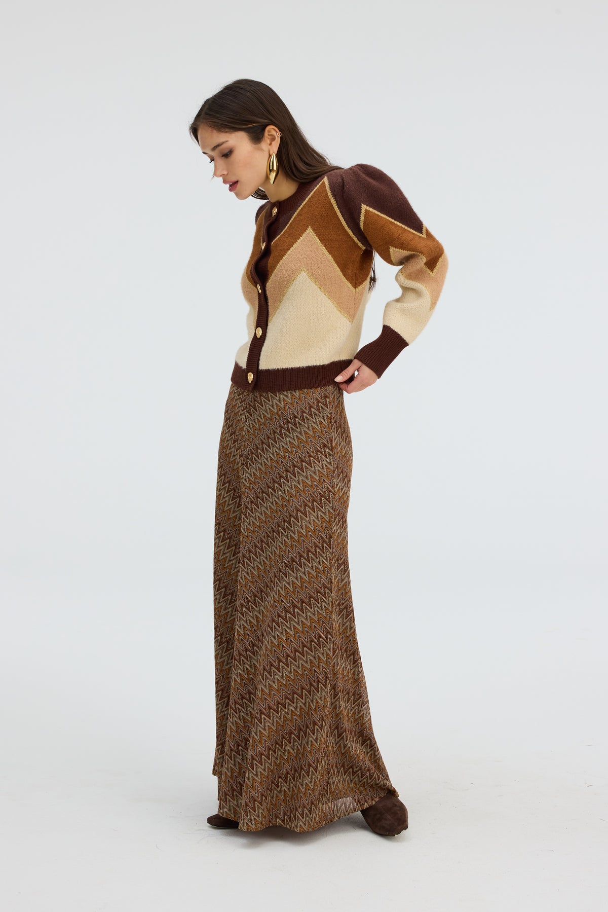 ALLISON FUZZY CHEVRON SWEATER