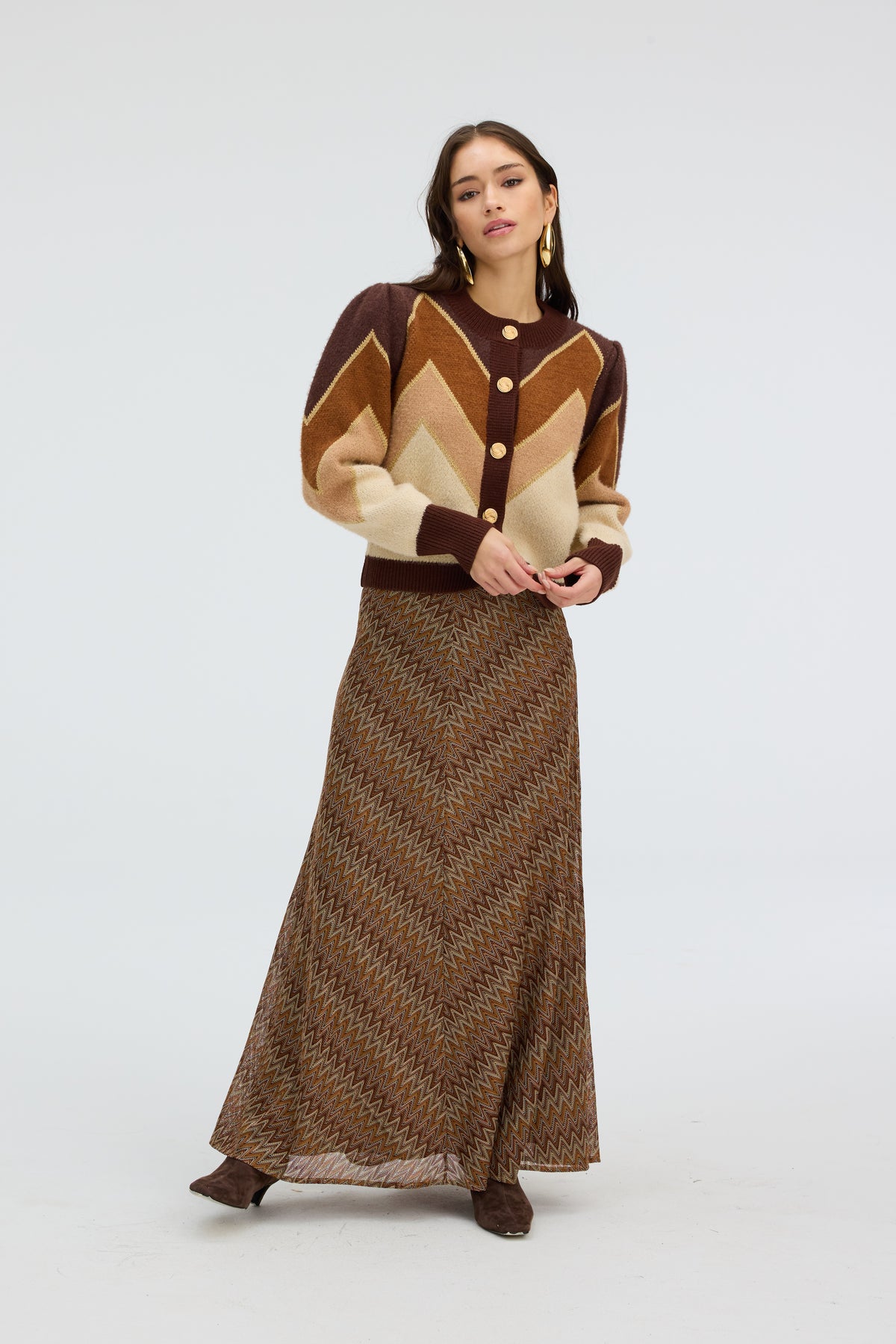 ALLISON FUZZY CHEVRON SWEATER
