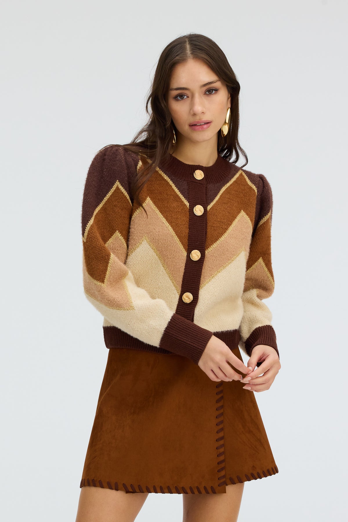 ALLISON FUZZY CHEVRON SWEATER