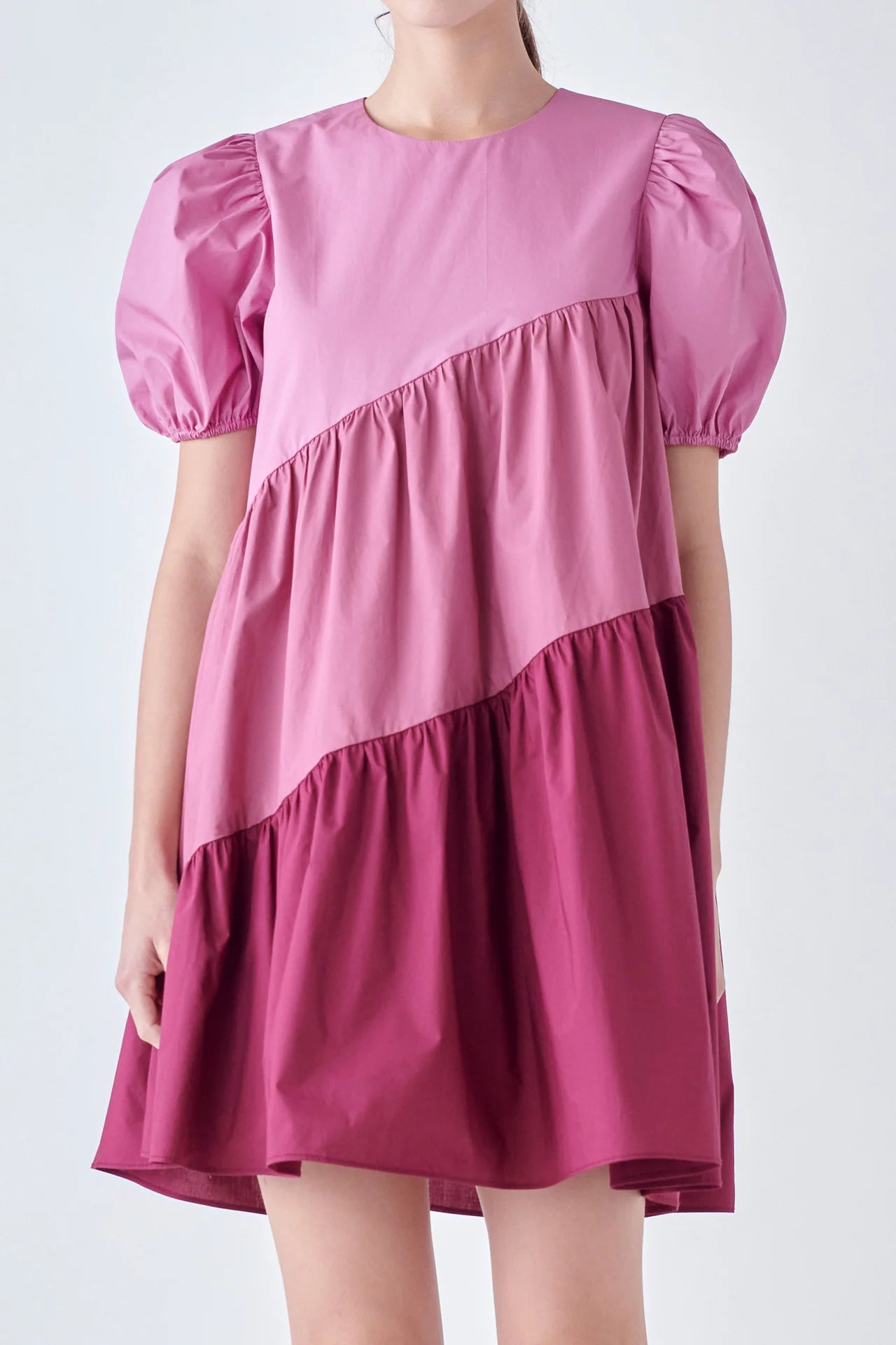 ASYMMETRICAL COLORBLOCK DRESS