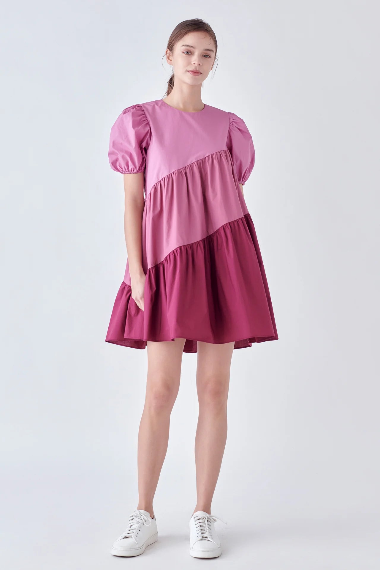 ASYMMETRICAL COLORBLOCK DRESS
