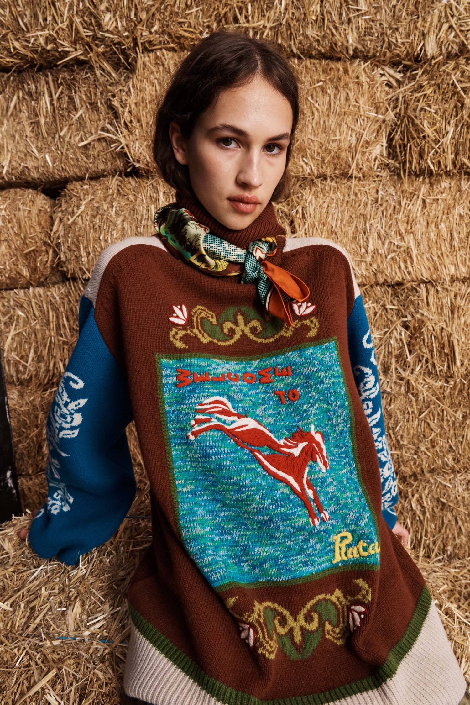 LASSO PATCHWORK SWEATER