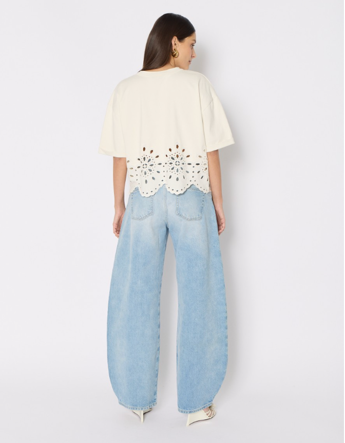 WHITE BRODRIE TEE