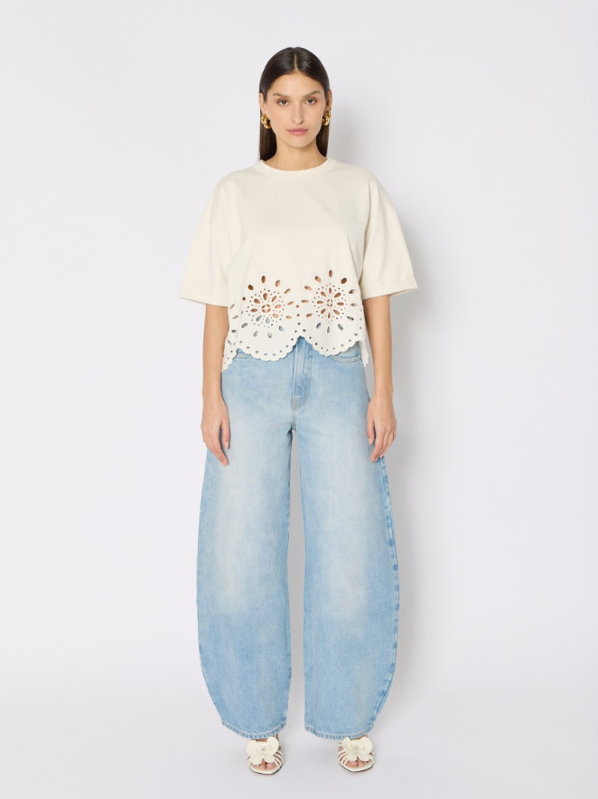 WHITE BRODRIE TEE