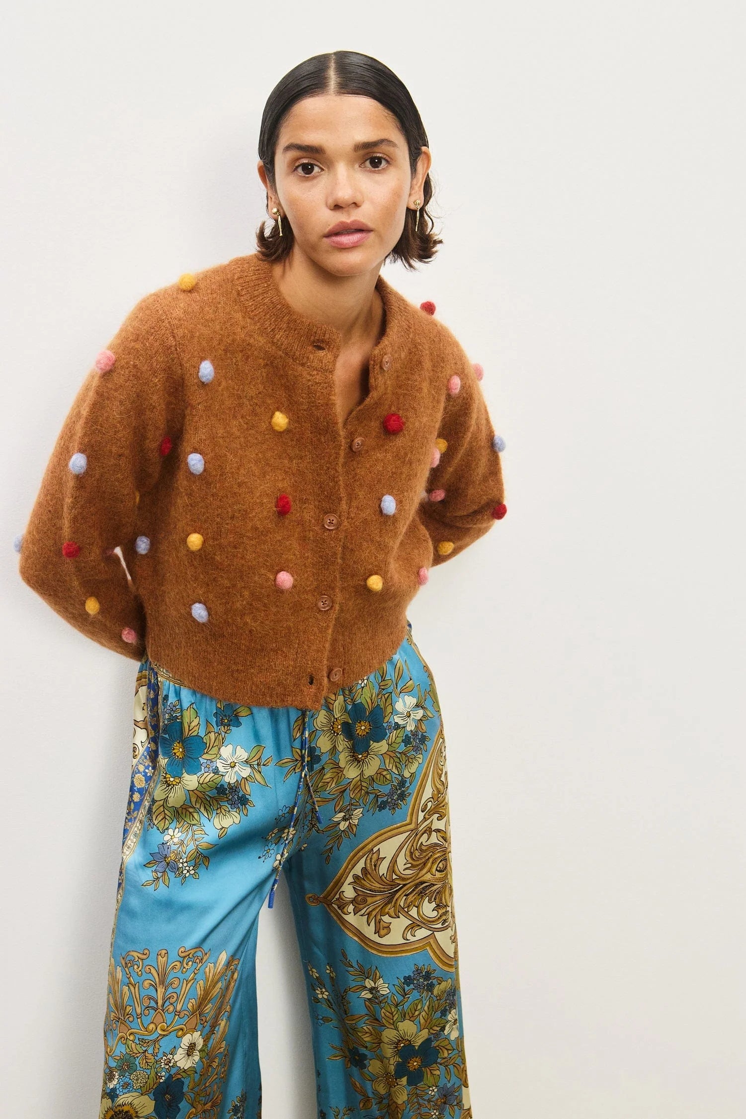ELIA TOBACCO CROPPED CARDI