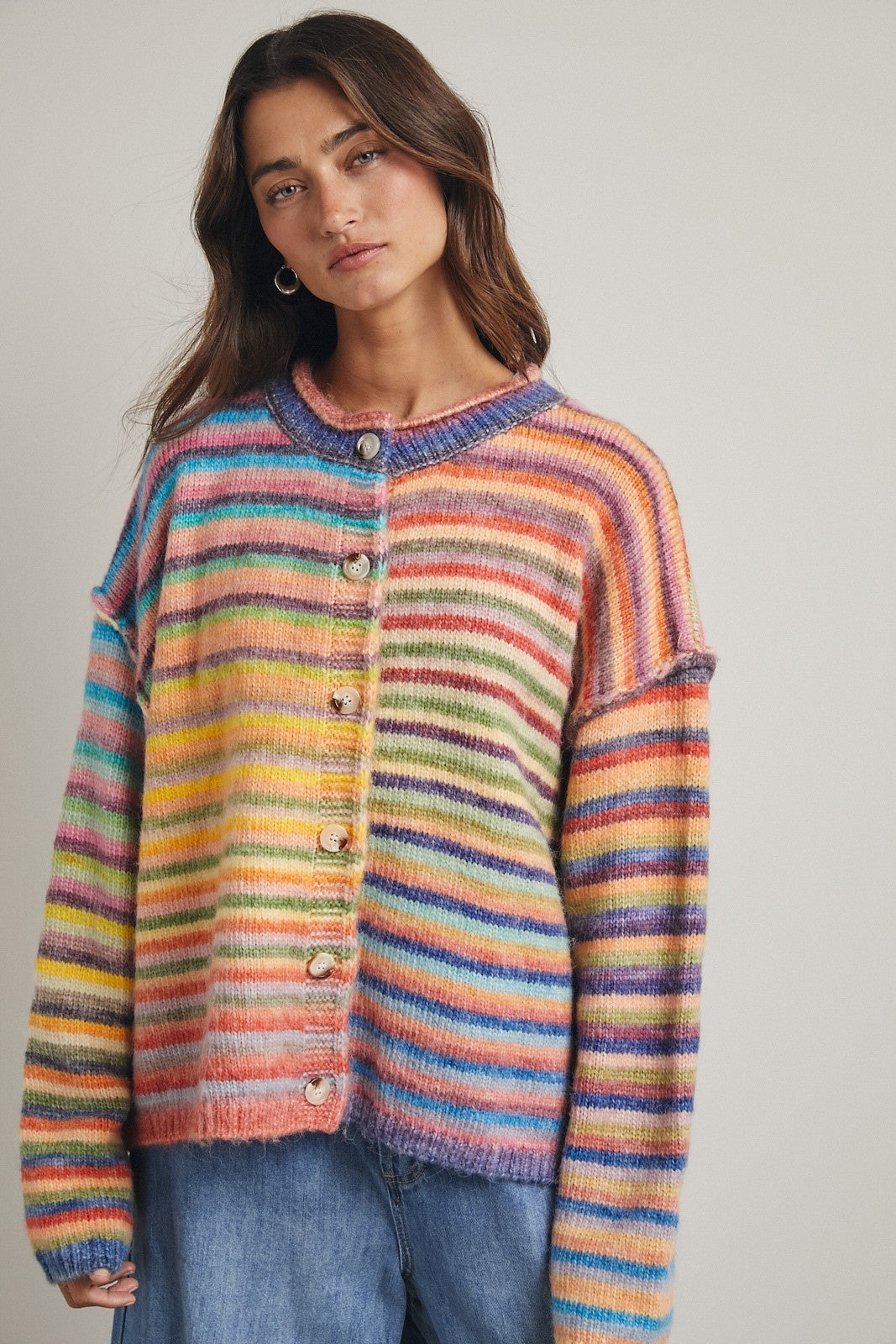 RAINBOW STRIPE CARDI