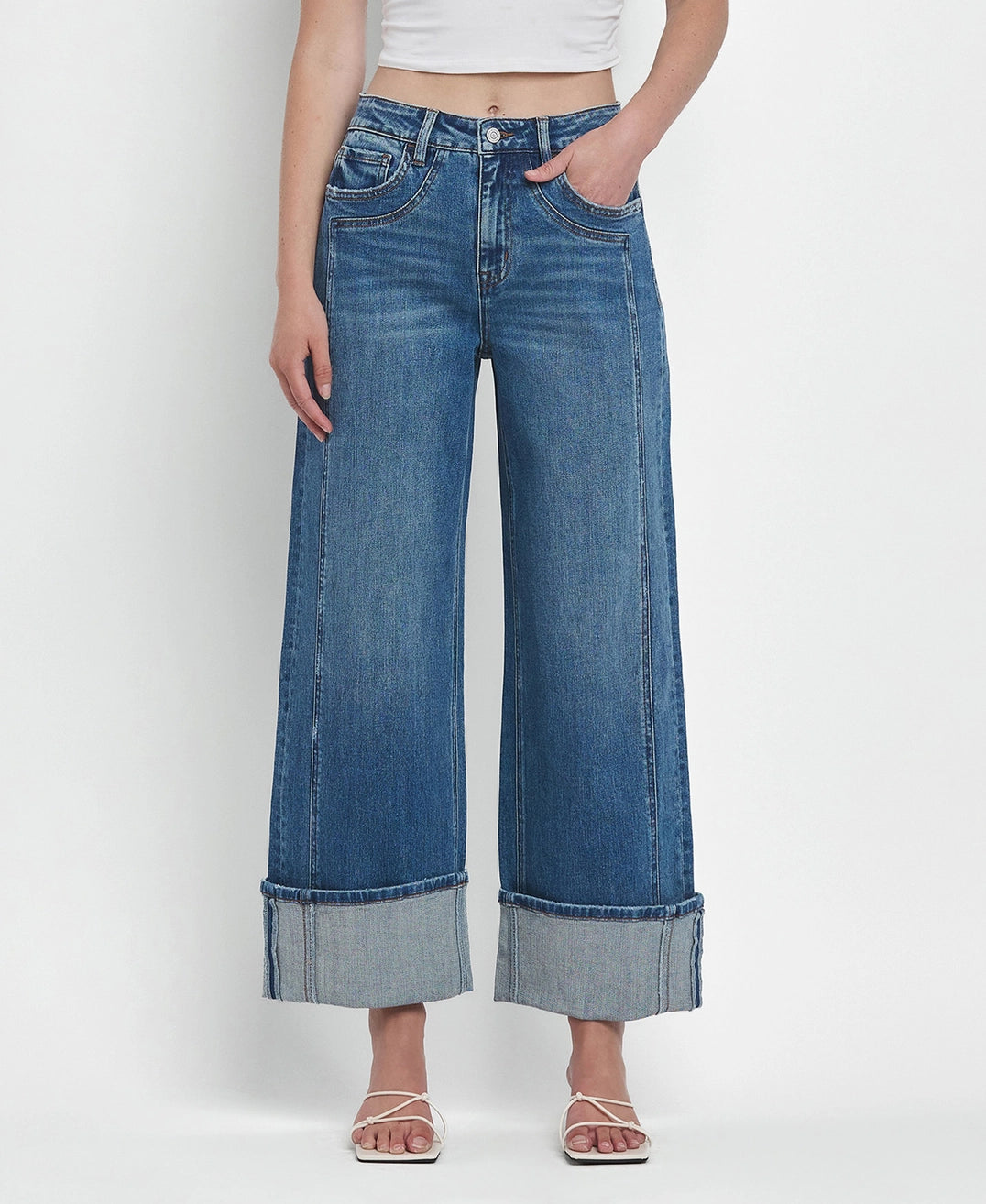 CUFFED BAGGY HIGH RISE