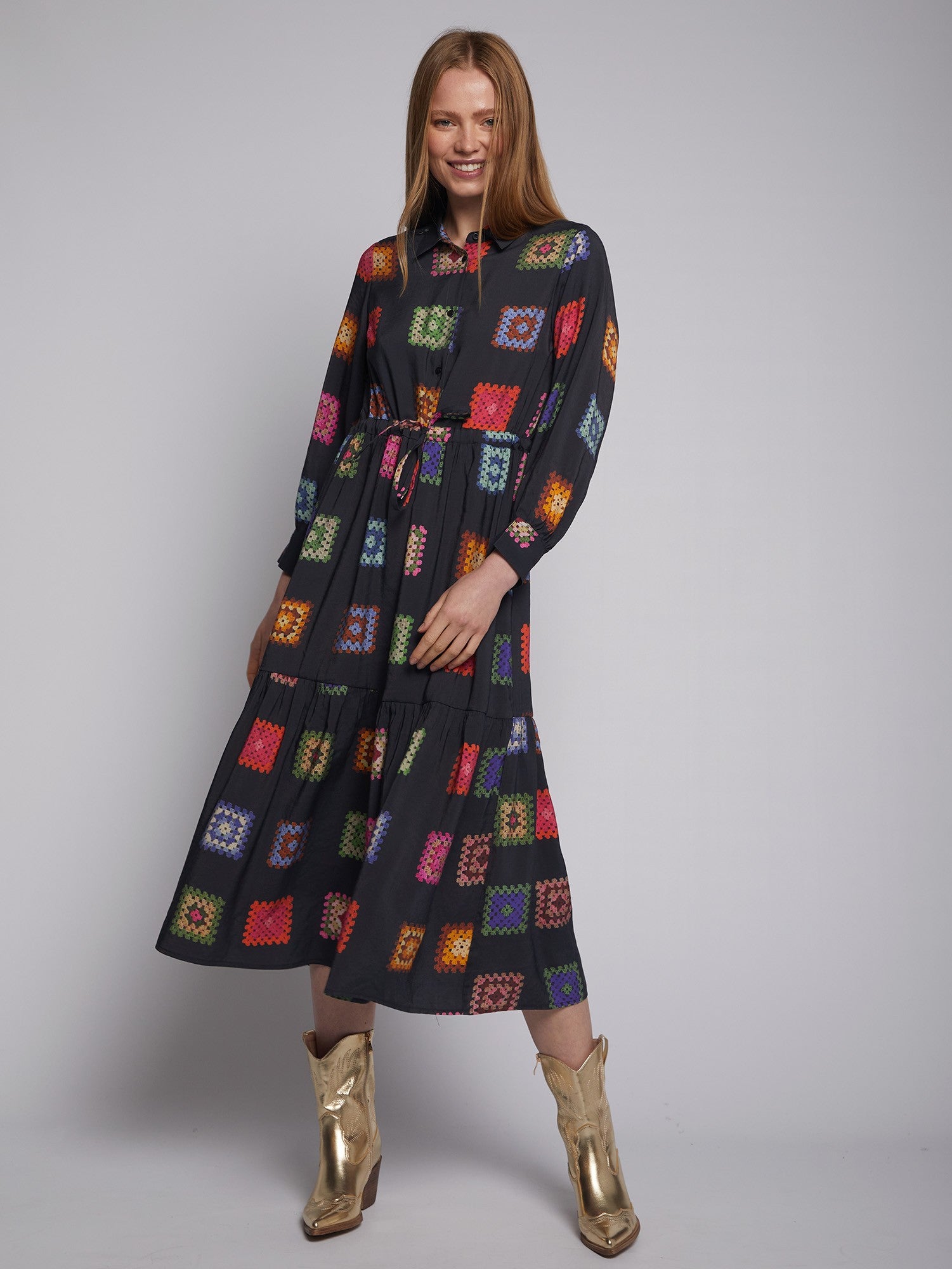 EVE CROCHET PRINT DRESS