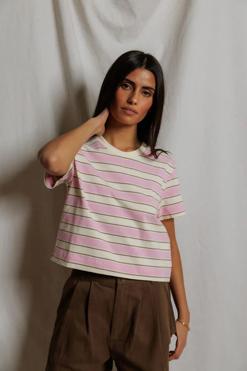 GIA STRIPES CREW TEE