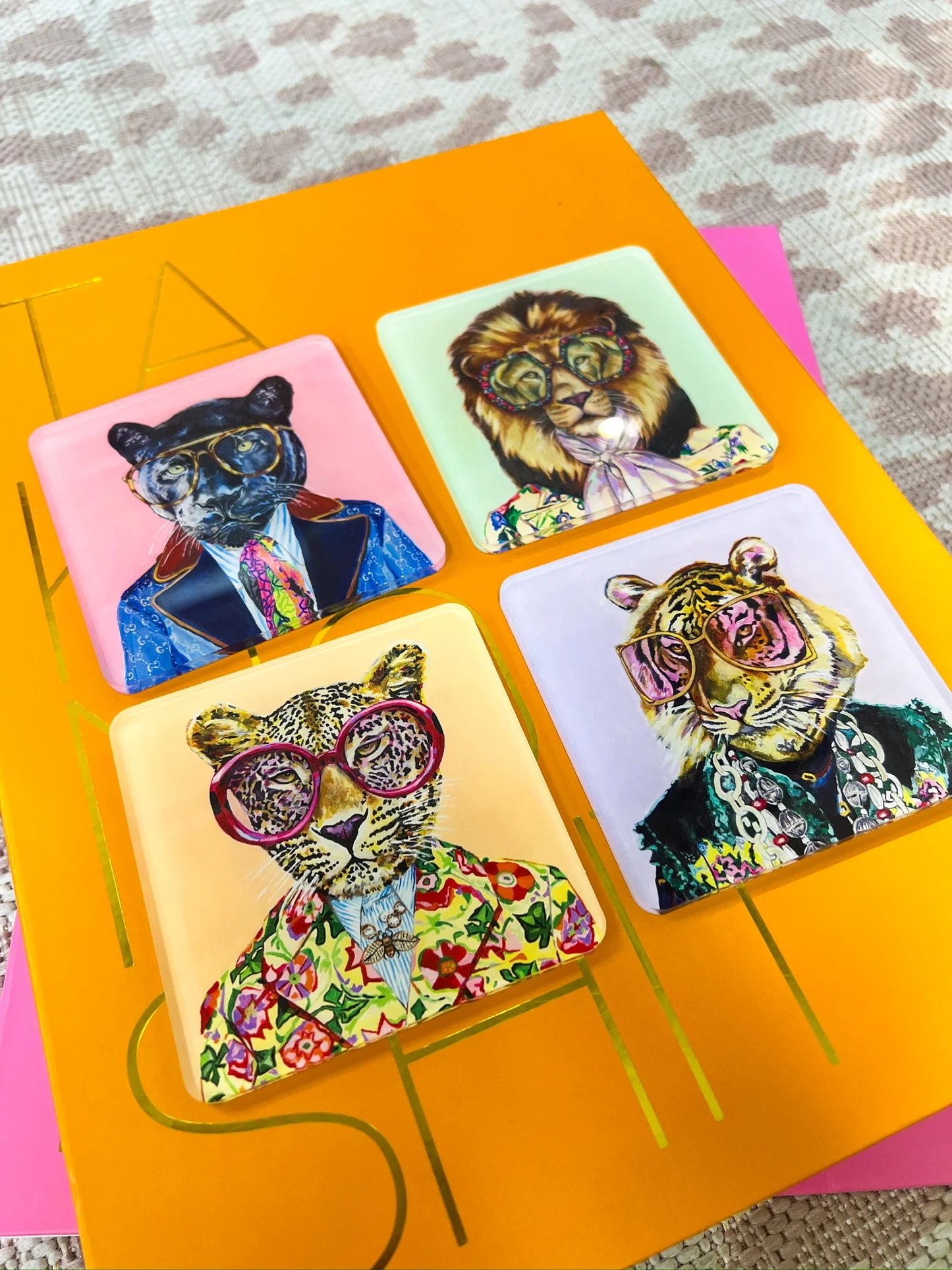 BIG CATS SET OF 4 COASTERS
