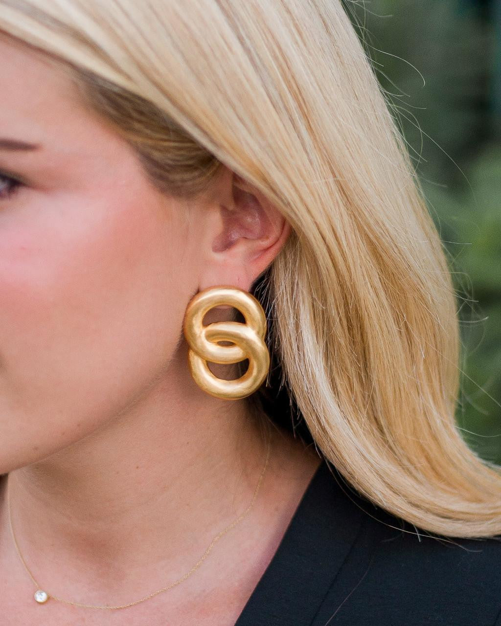 Spencer Earring - Medium - Brushed Gold