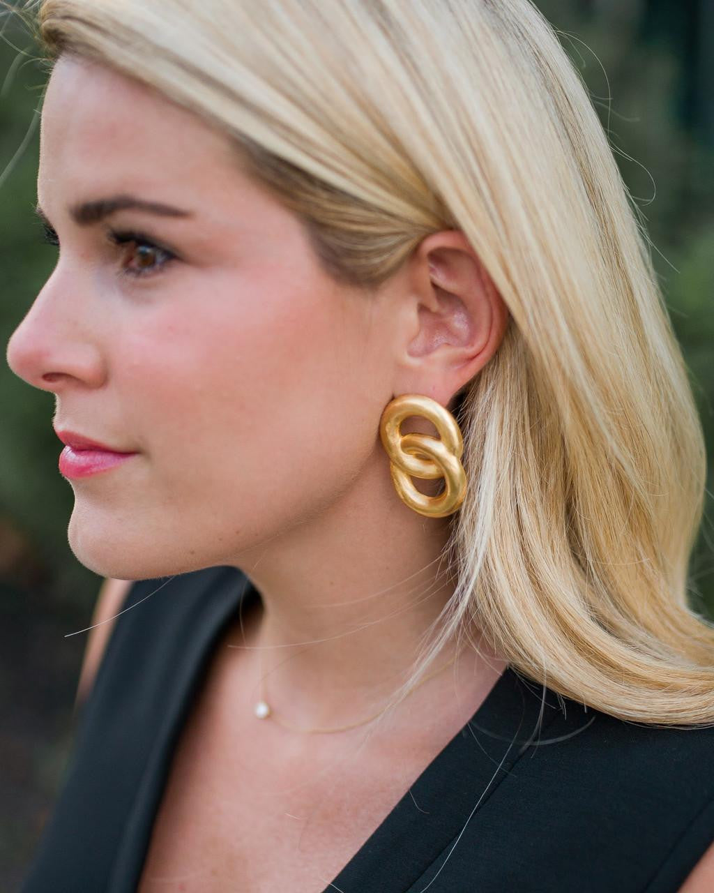 Spencer Earring - Medium - Brushed Gold