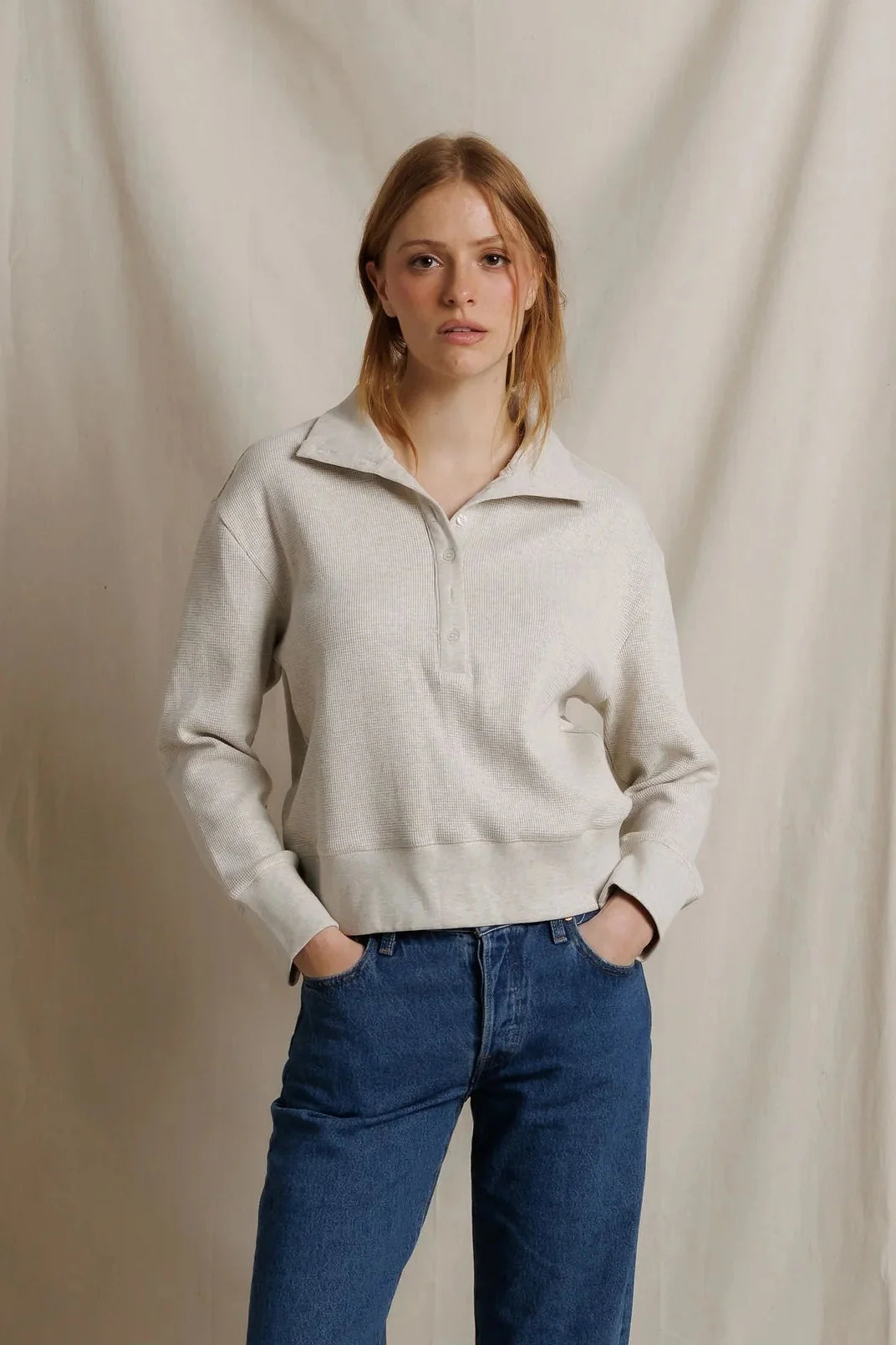 PERFECT WHITE TEE ZIA HALF-ZIP PULLOVER