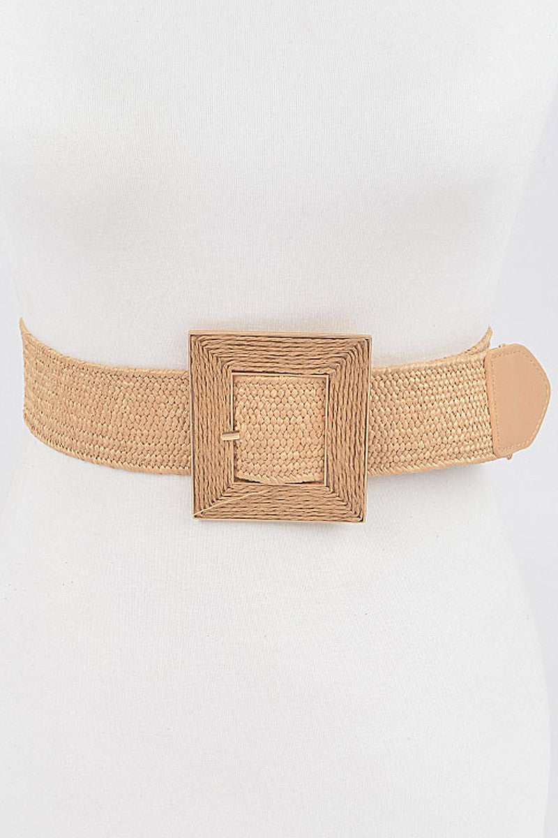 SQUARE BUCKLE STRETCH BELT