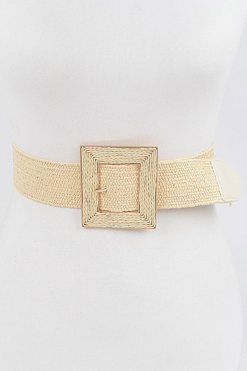 SQUARE BUCKLE STRETCH BELT