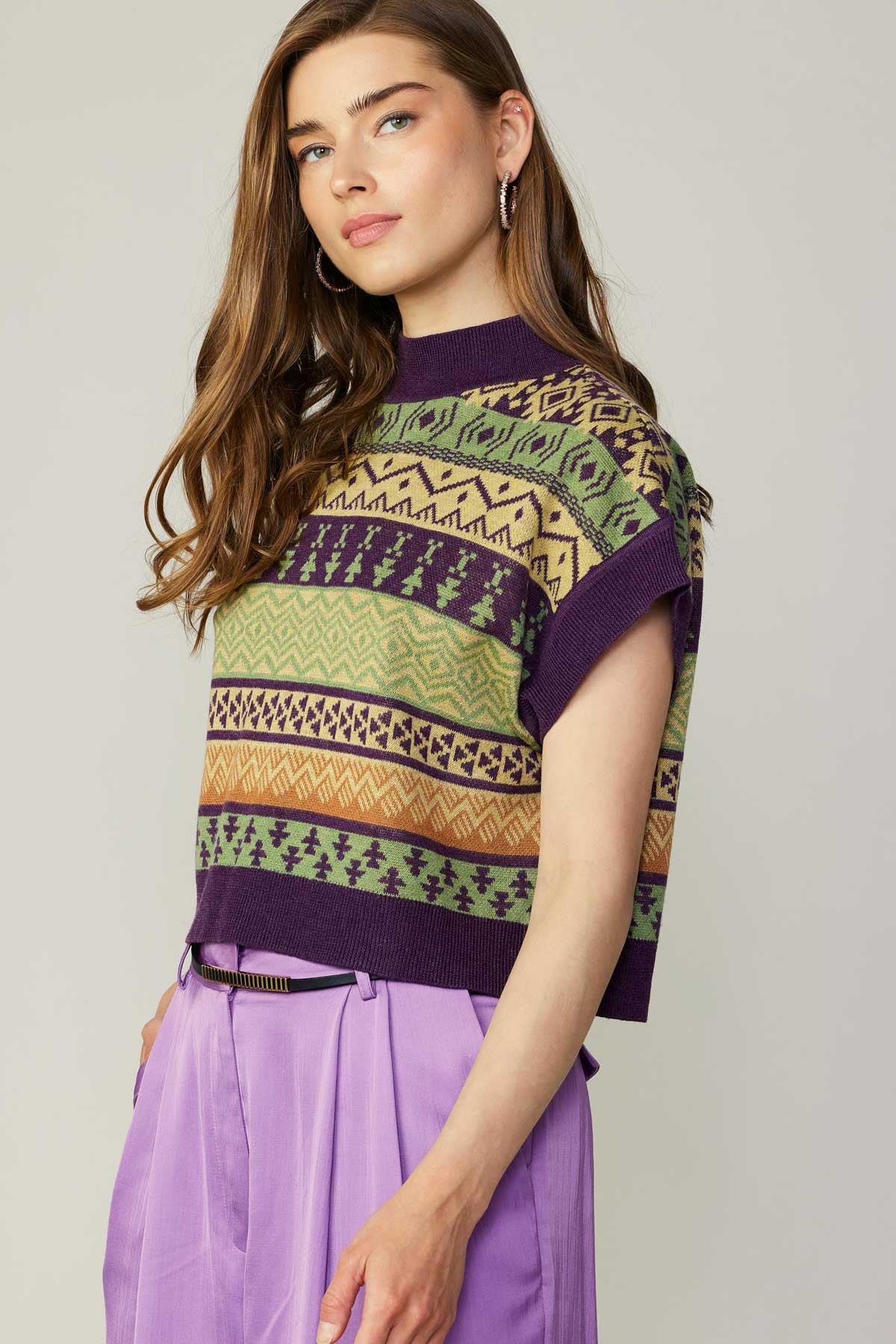 DROP SHOULDER CROPPED SWEATER