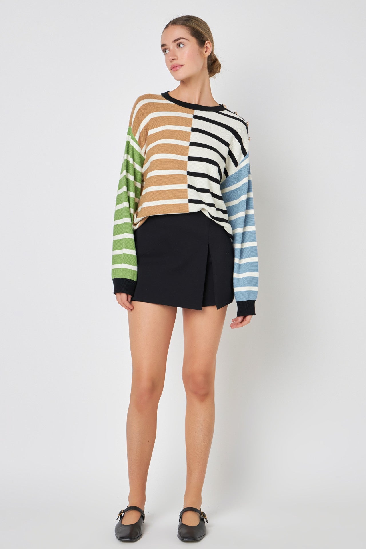 STRIPED COMBO SWEATER