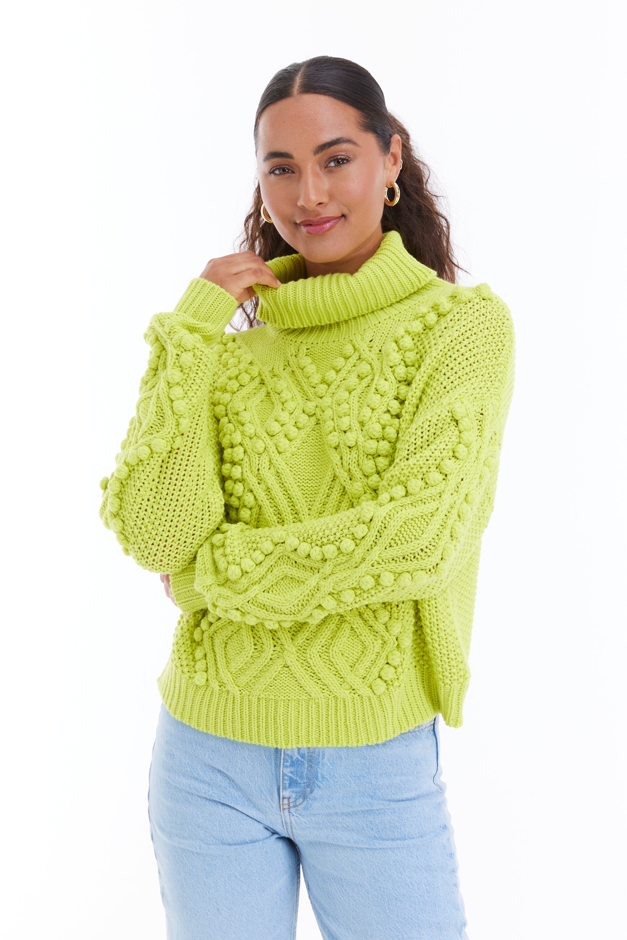 Allison New York Daphne sweater in neon green