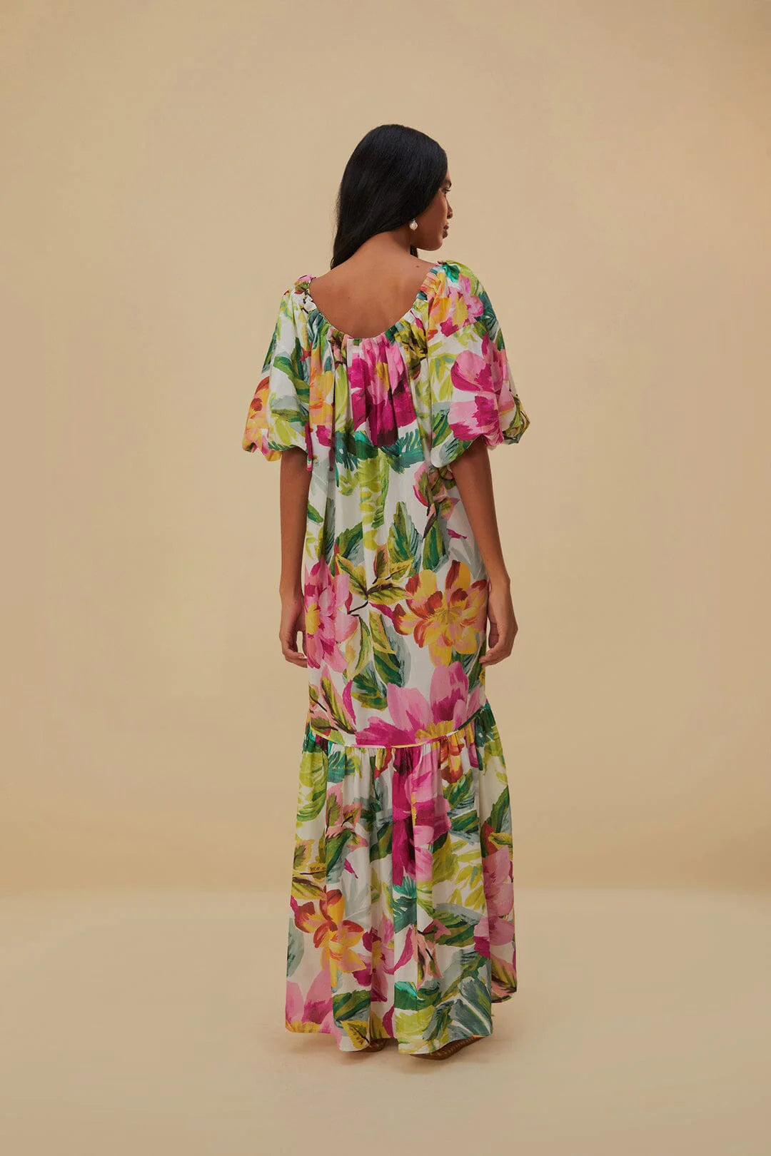 FLOWERS OFF THE SHOULDER MAXI