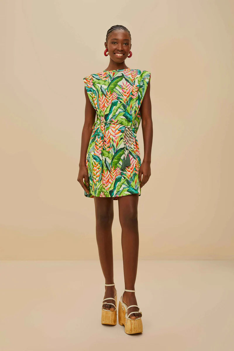 HELI LEAVES JERSEY MINI DRESS