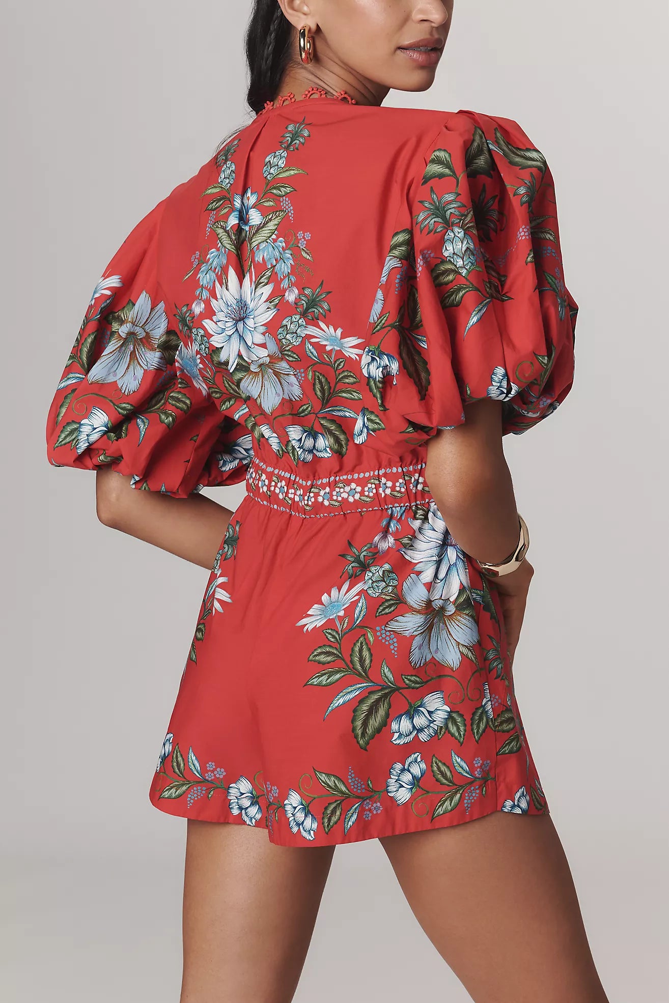 SWEET BLOOM BOUQUET RED ROMPER