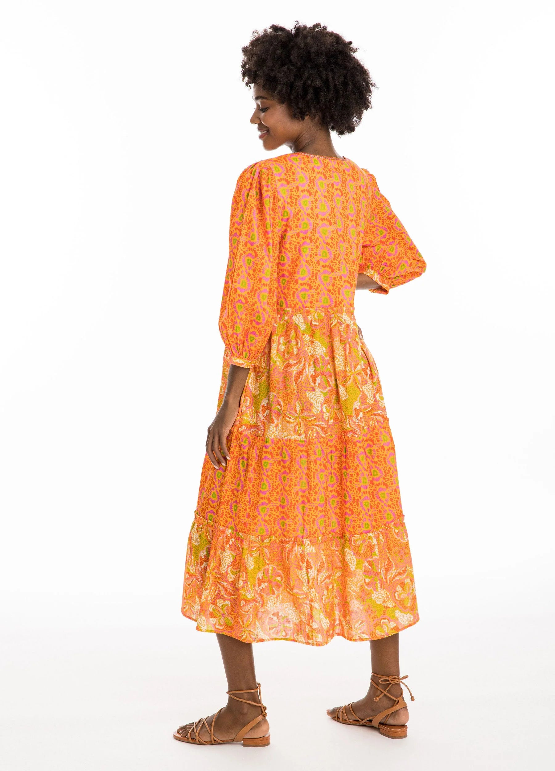 MIXED PRINT CITRUS DRESS