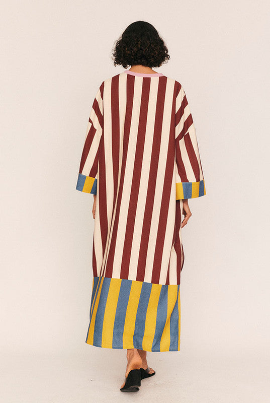 STRIPE KAFTAN DRESS