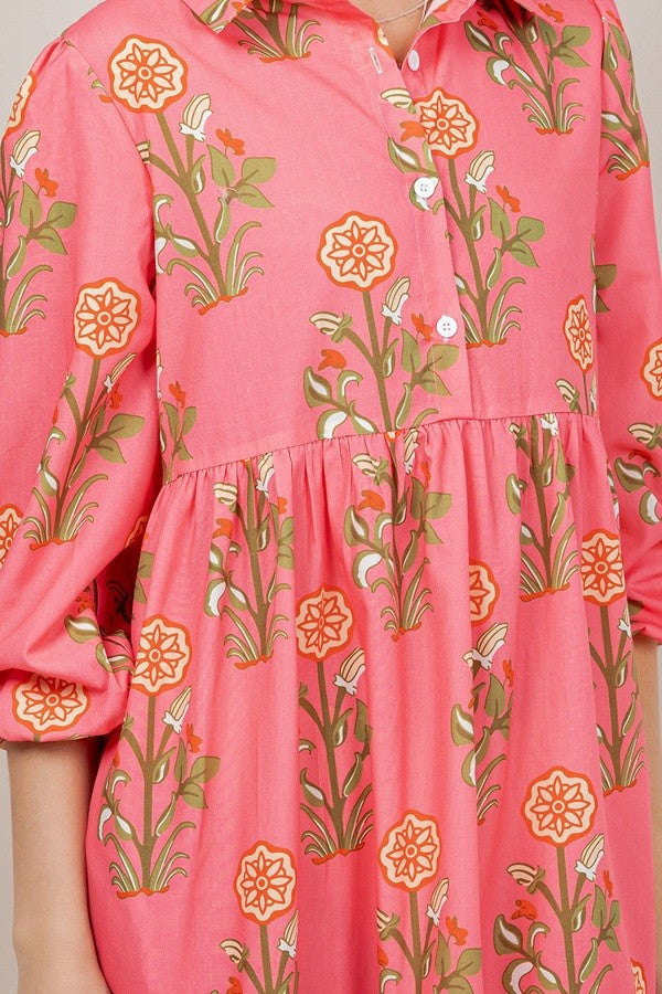 FLORAL SHIRTDRESS