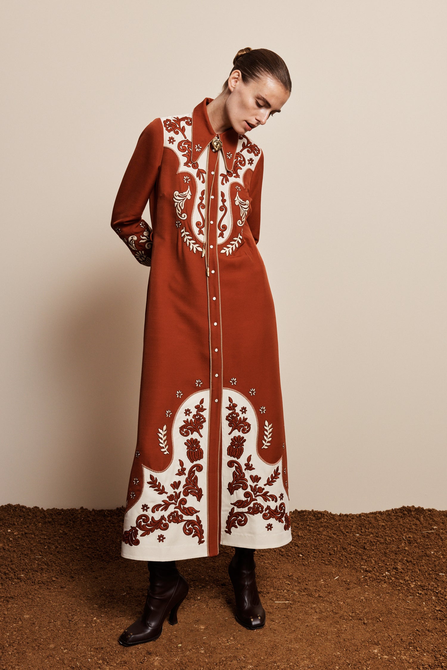 DUKE EMBROIDERED SHIRTDRESS