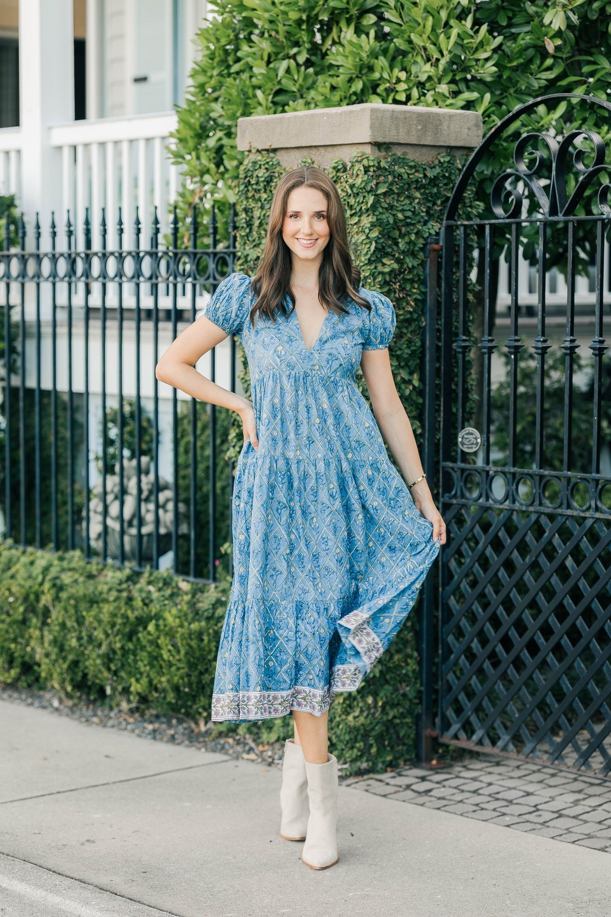 CLOVER DRESS IN SKY BLUE