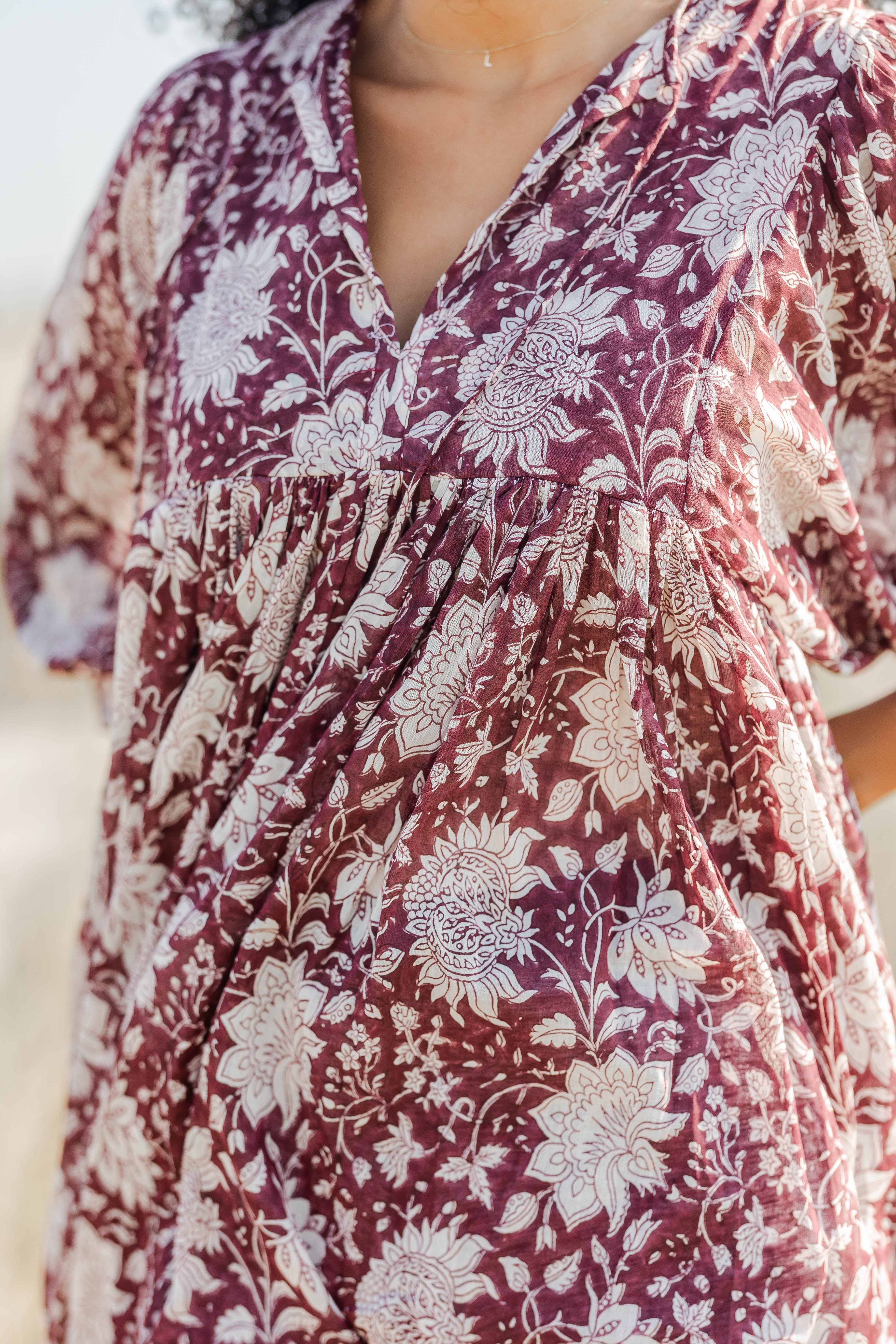 CLOVER MINI DRESS IN WINE