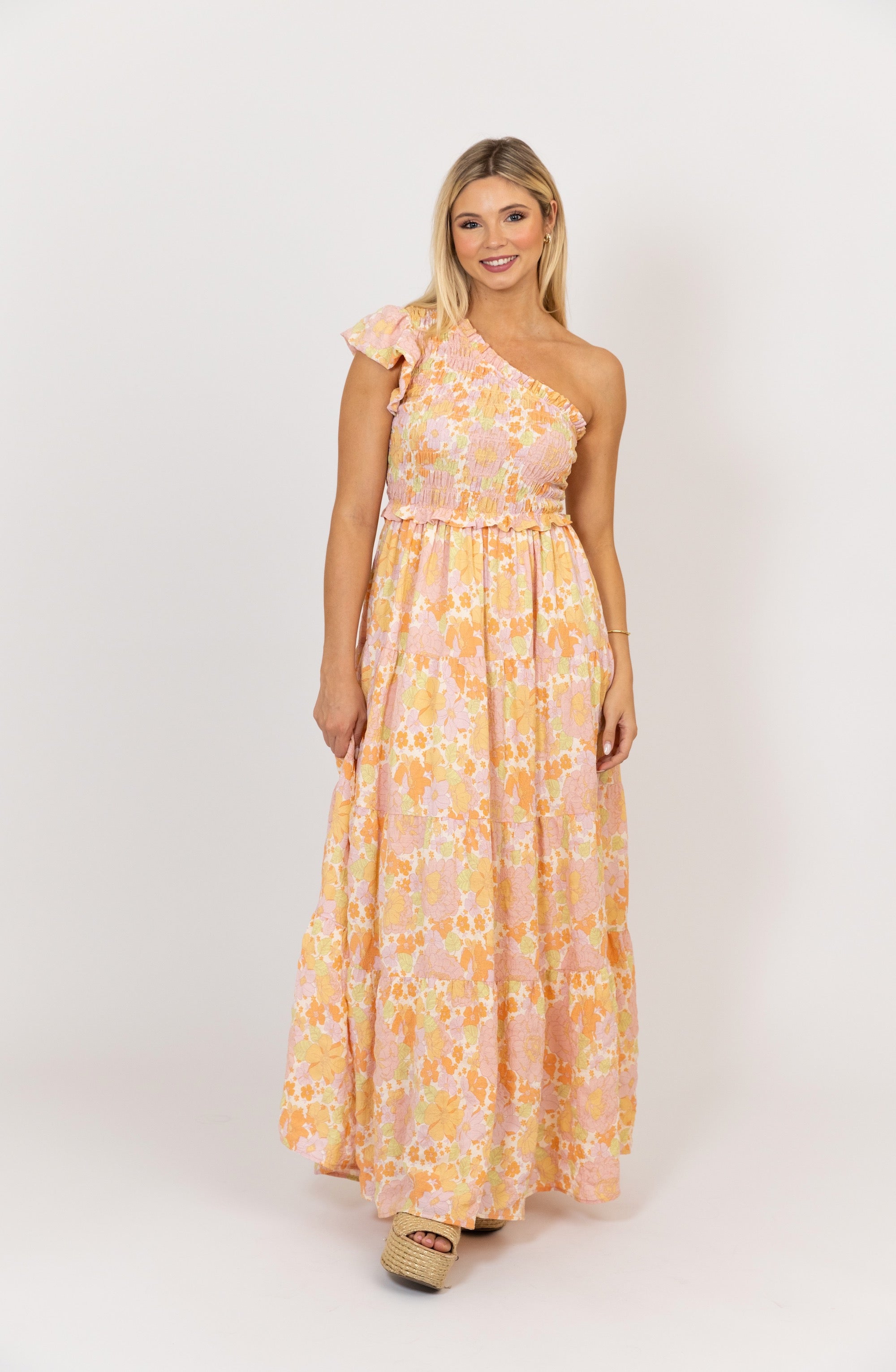 karlie one shoulder maxi dress