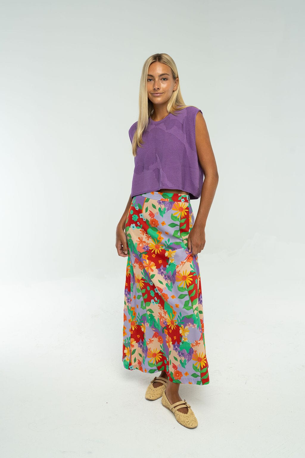 Laura Sleeveless Sweater | Purple