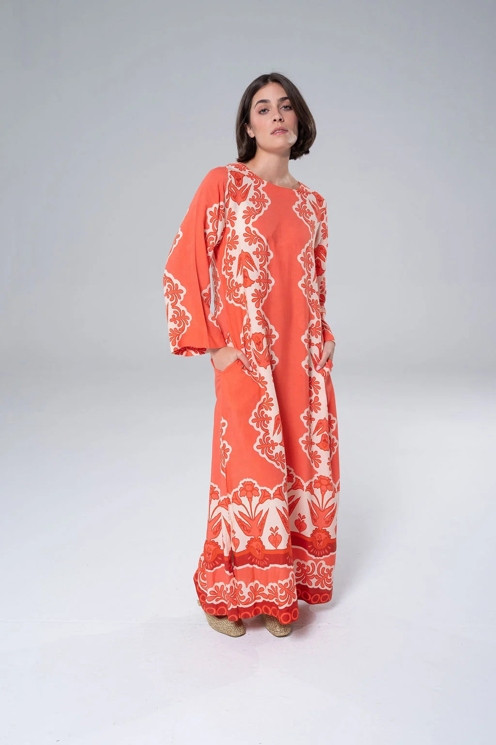 BRITON COURT DIANA LONG SLEEVE MAXI DRESS