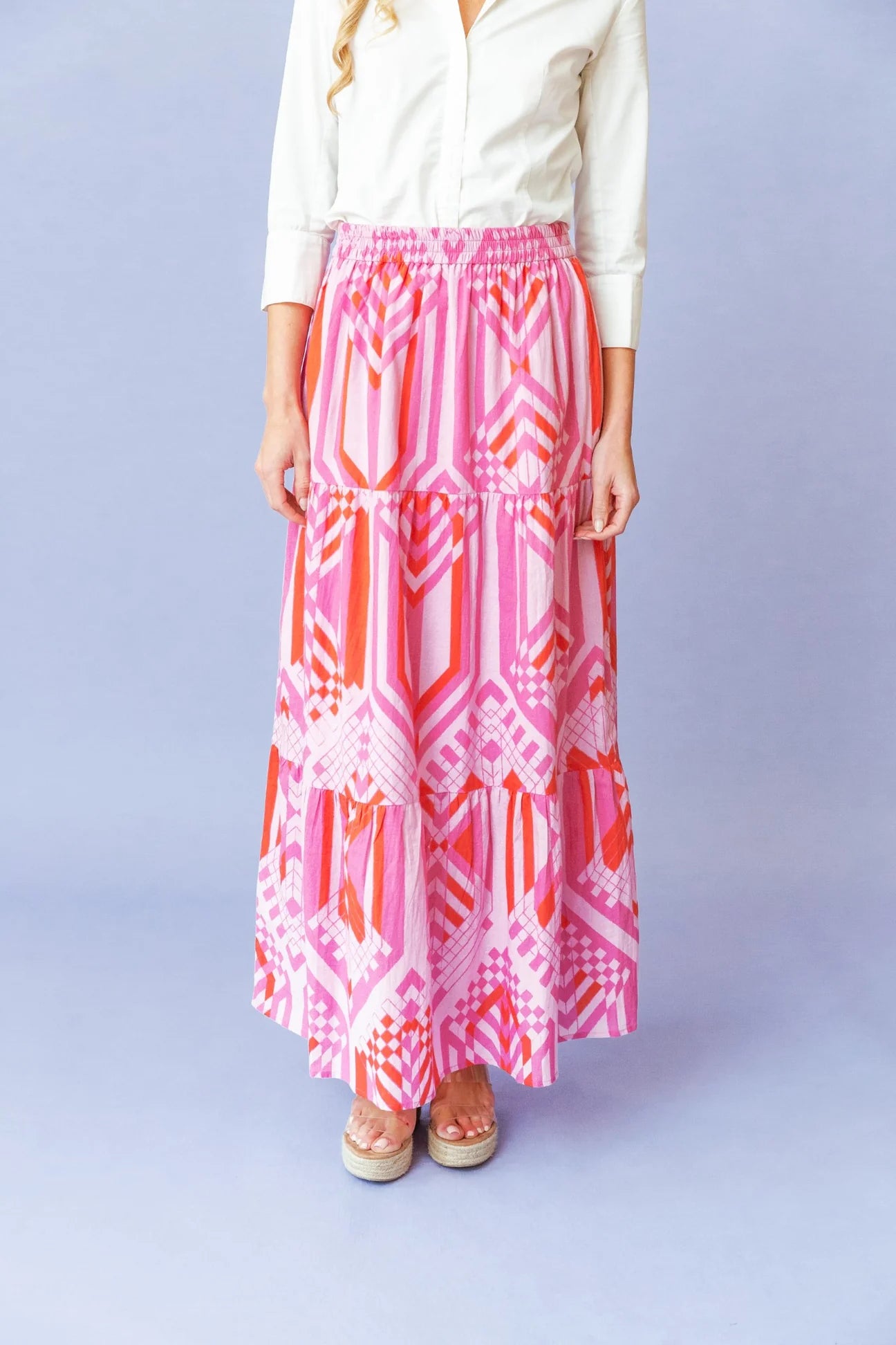 GARDENIA SKIRT IN FLAMINGO