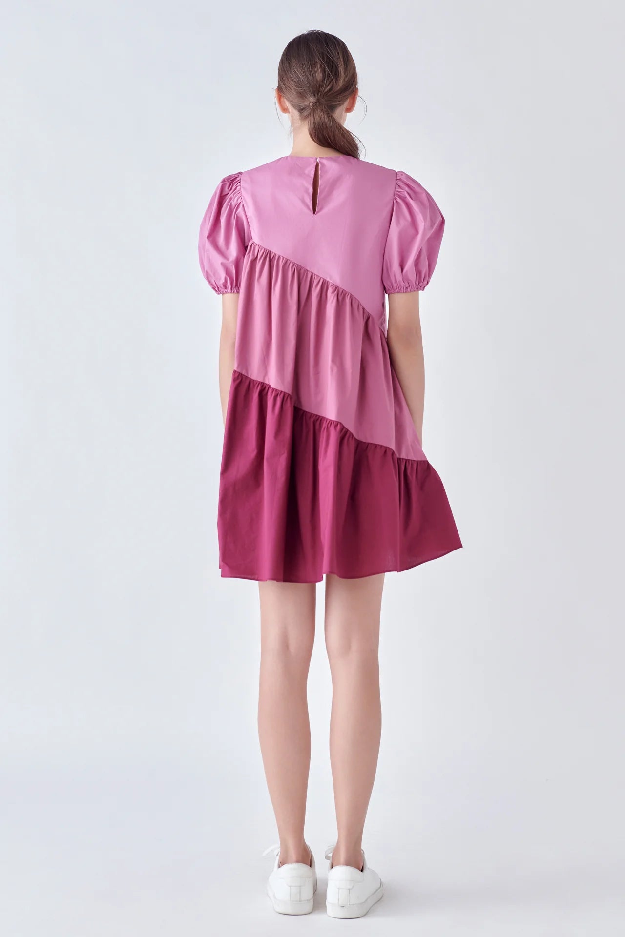 ASYMMETRICAL COLORBLOCK DRESS