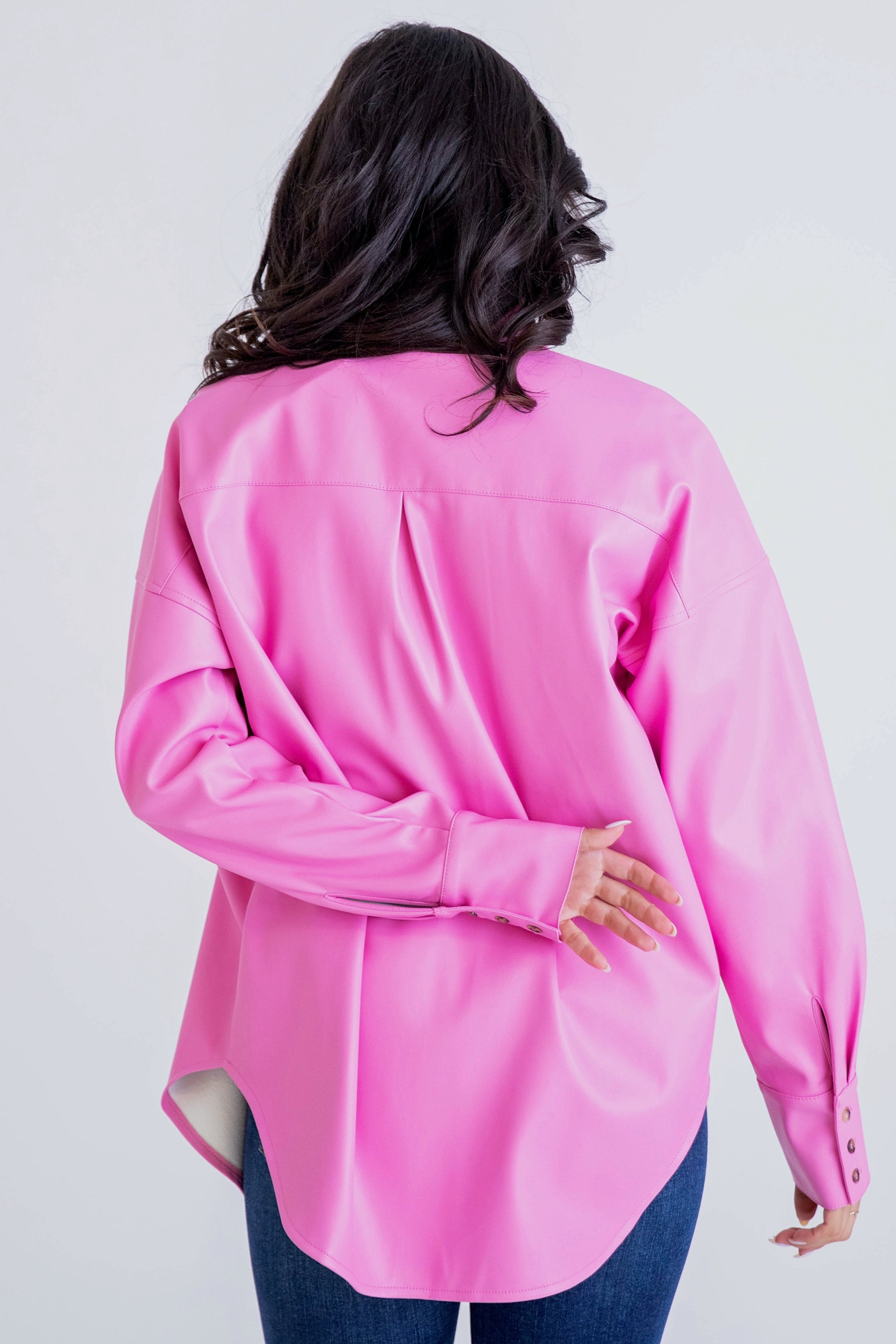 SOLID PLEATHER SHACKET TUNIC