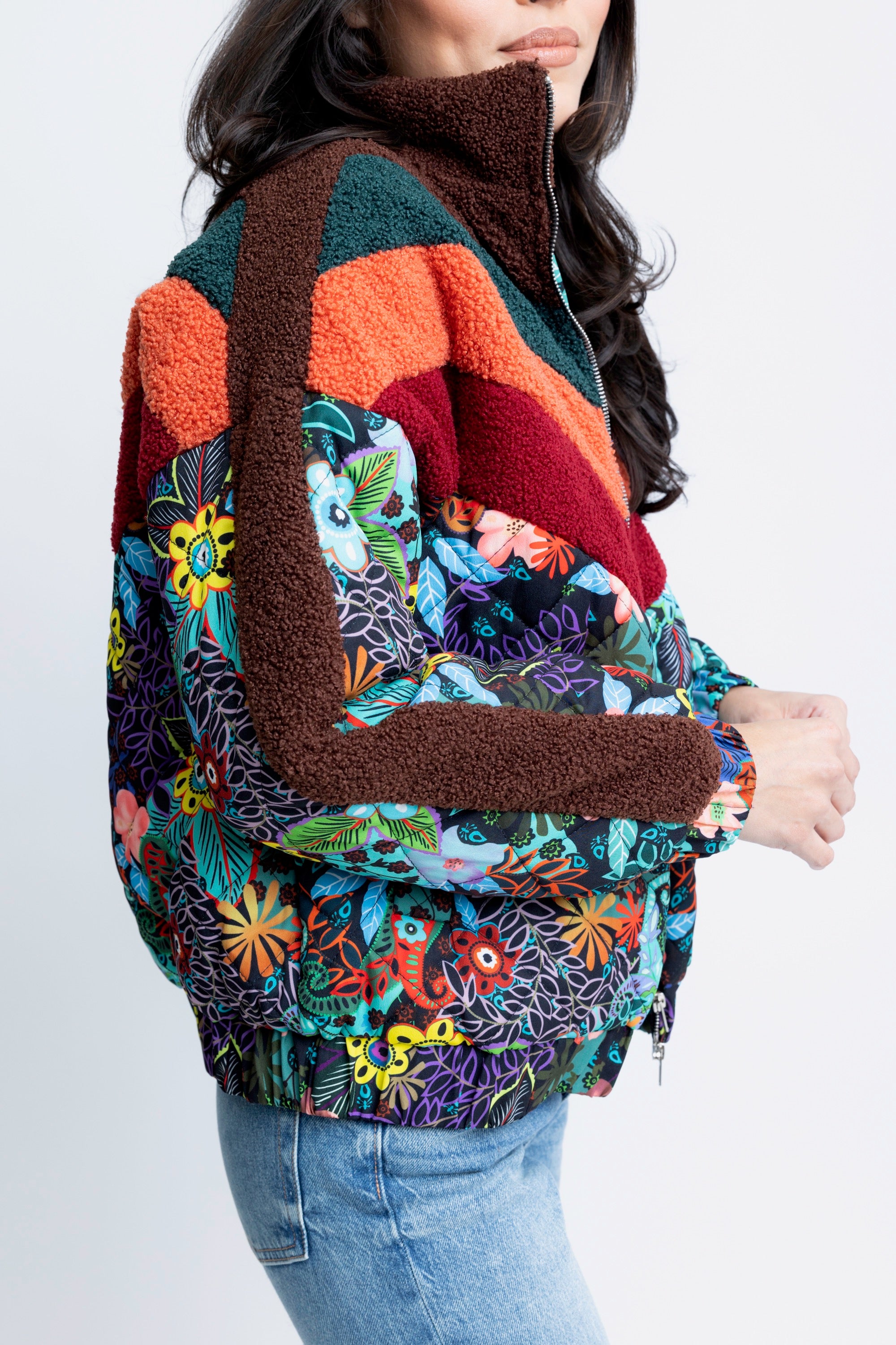 NOVELTY CHEVRON PUFFER JACKET