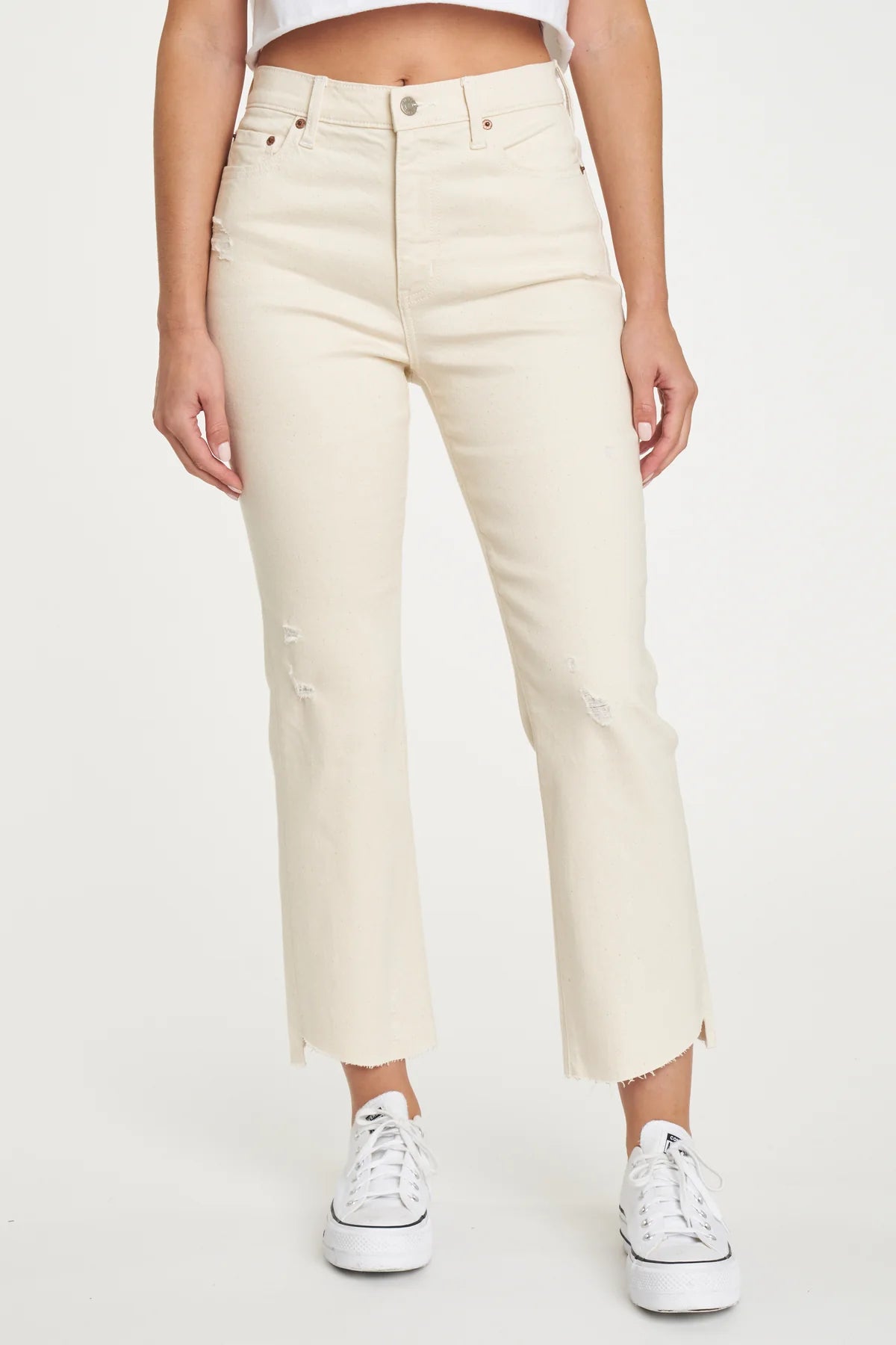 SHY GIRL HIGH RISE FLARE JEANS