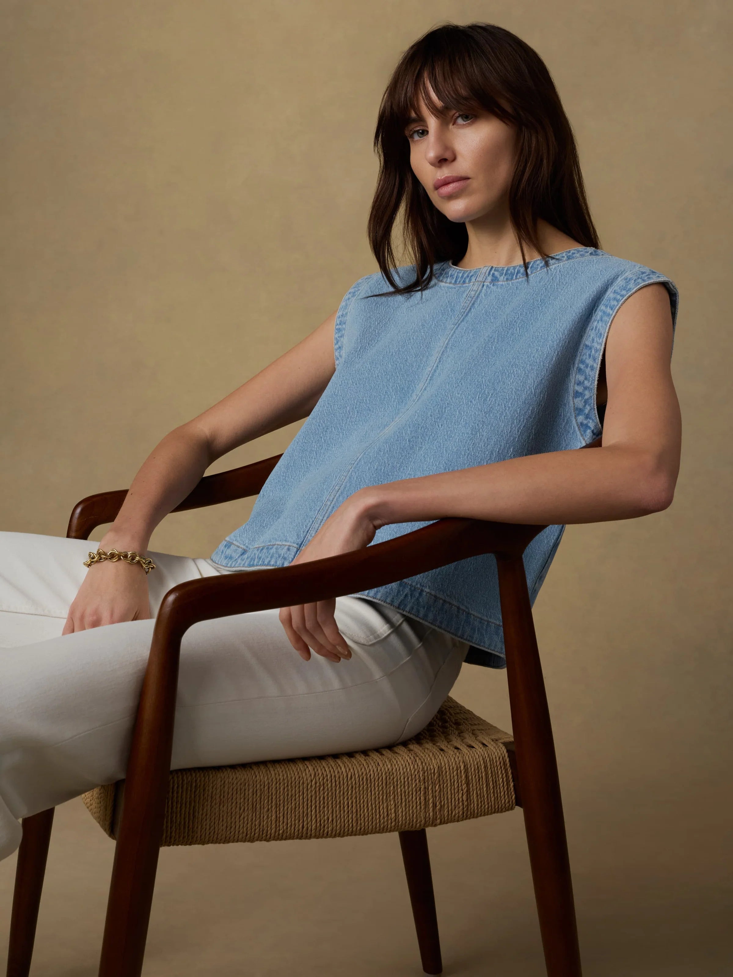 SOLSTICE DENIM SHELL TOP