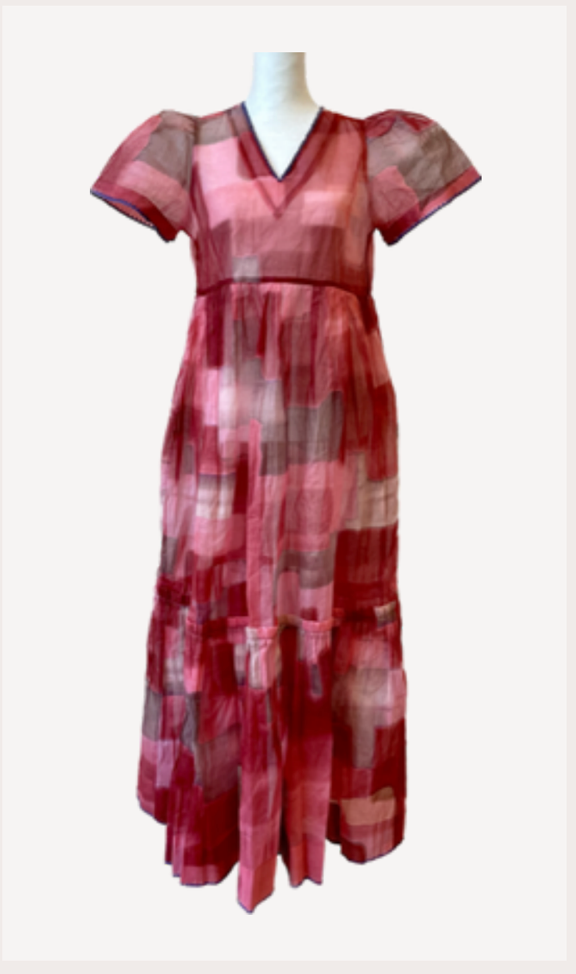 CRIMSON ORGANDY DRESS