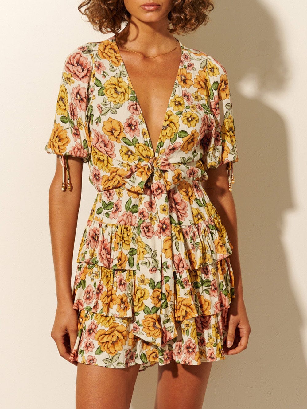 SOPHIA TIE FRONT MINI DRESS