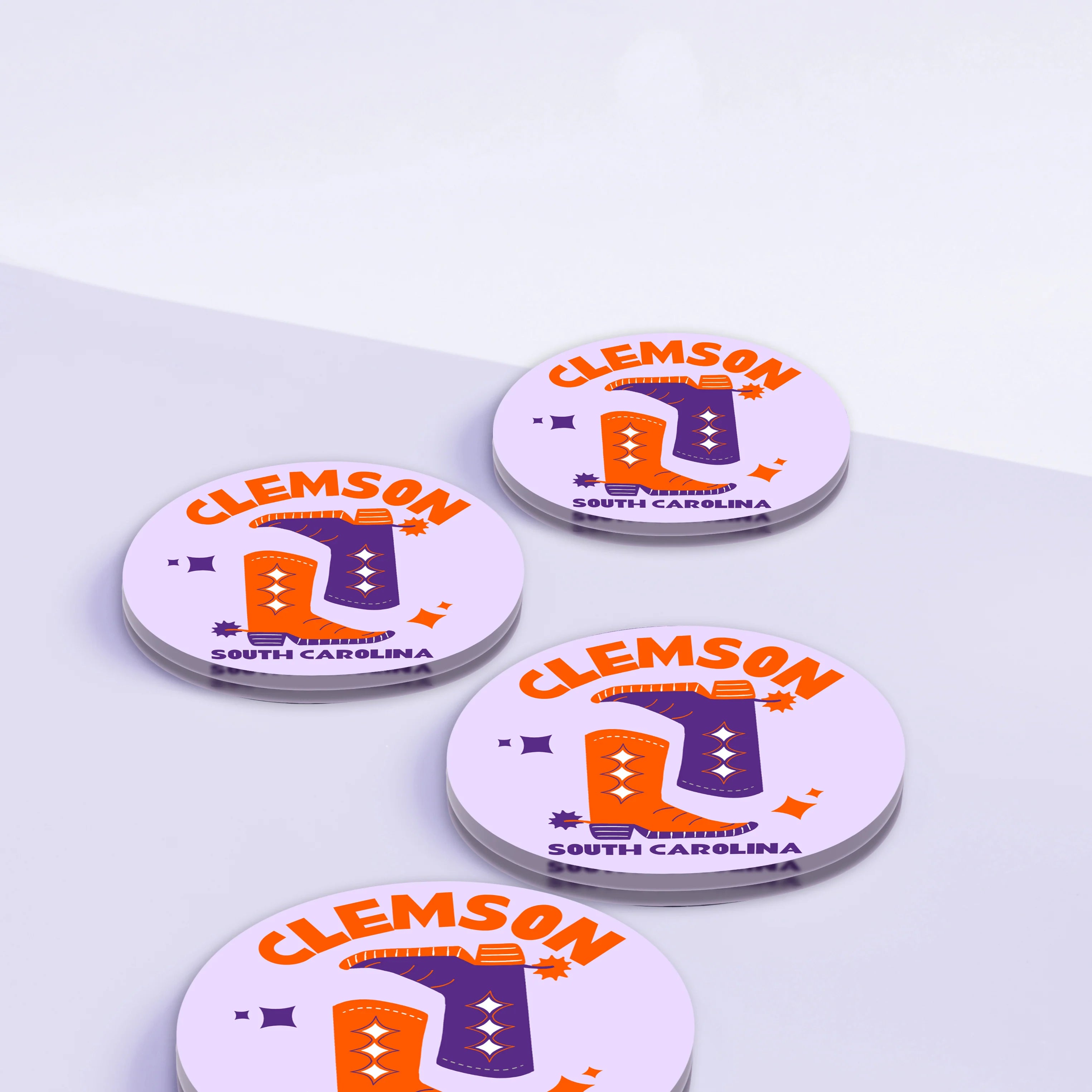 CLEMSON COASTERS (SET OF 4)