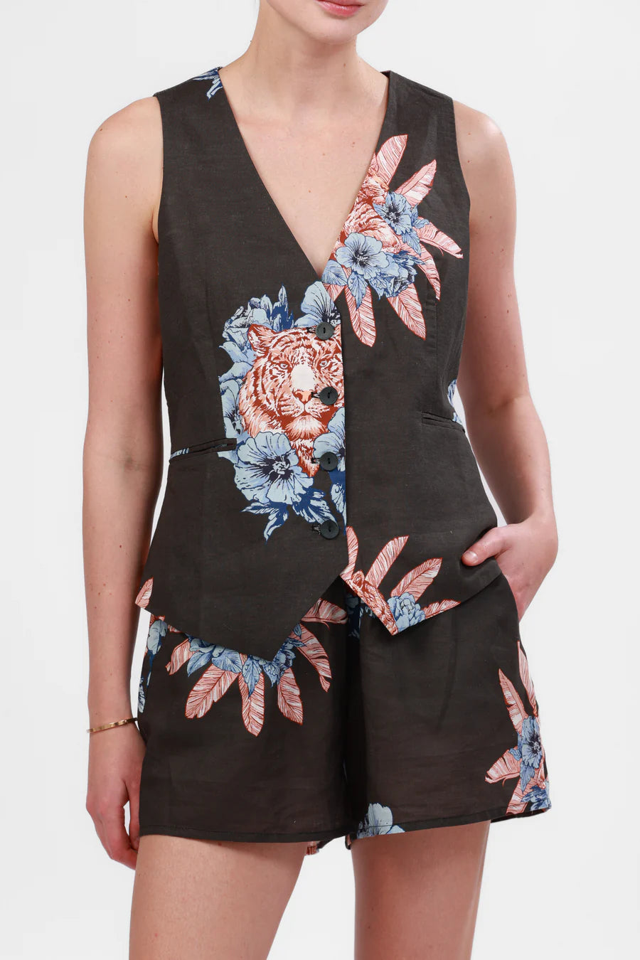 VEST TIGER BLOOM GREY
