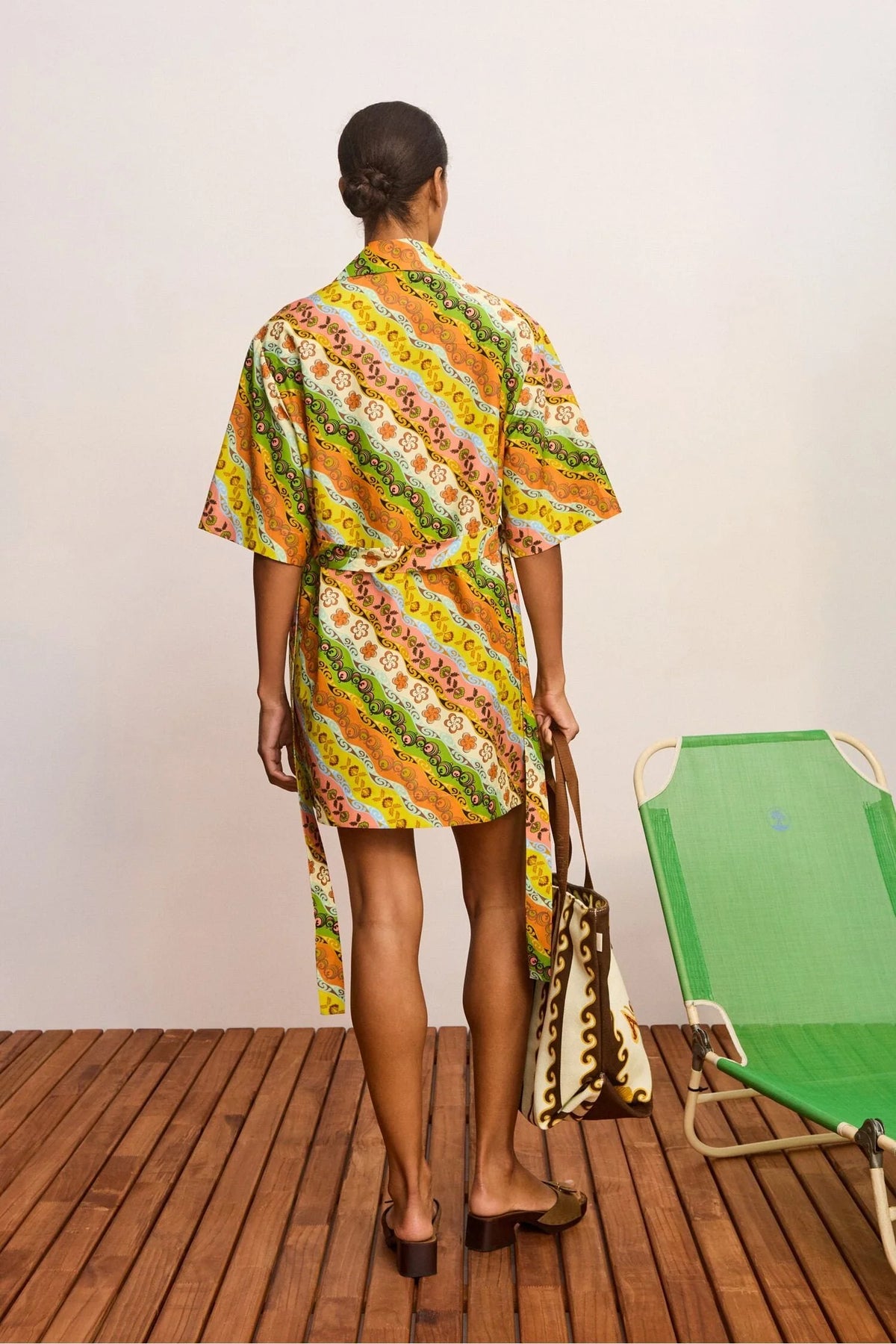 ALEMAIS Janine Mini Dress multicolor print back view
