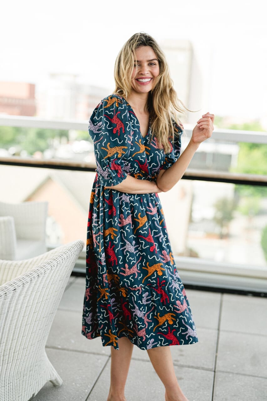 WHIT FLOUNCE DRESS